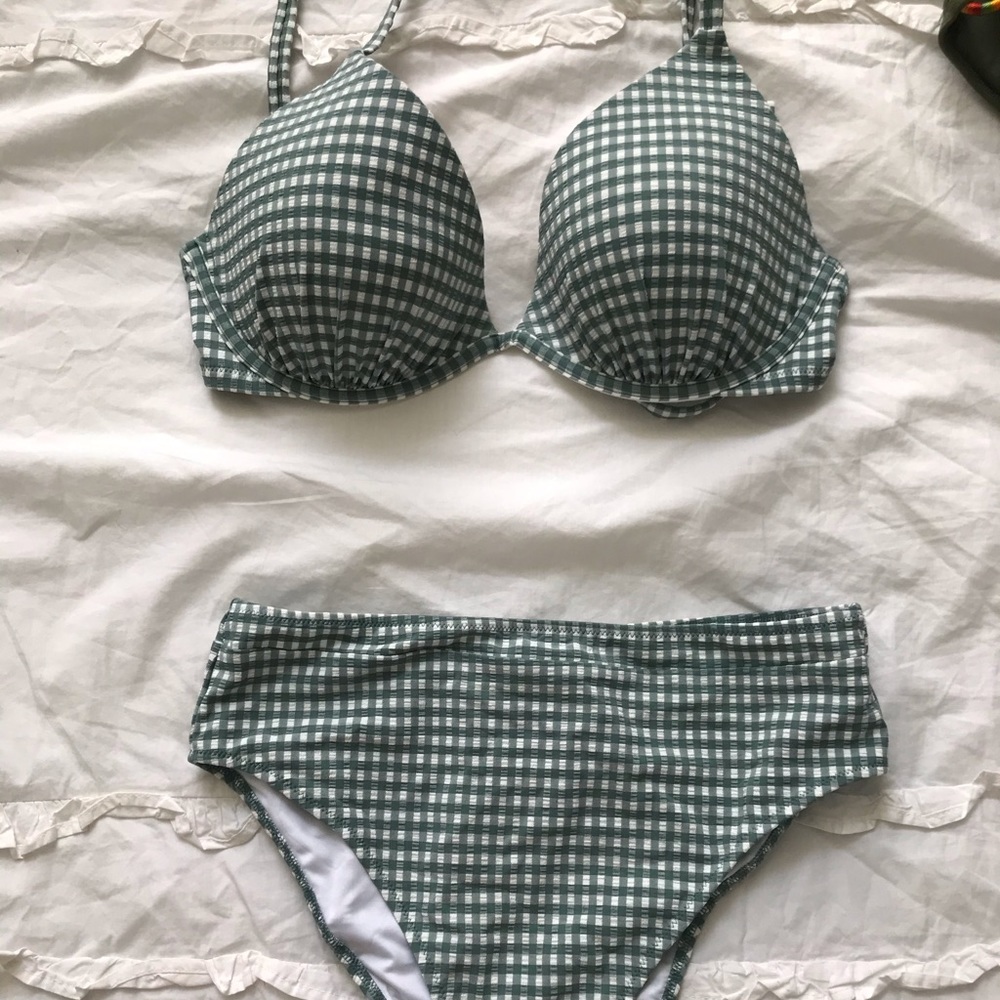 Gingham bathing suit